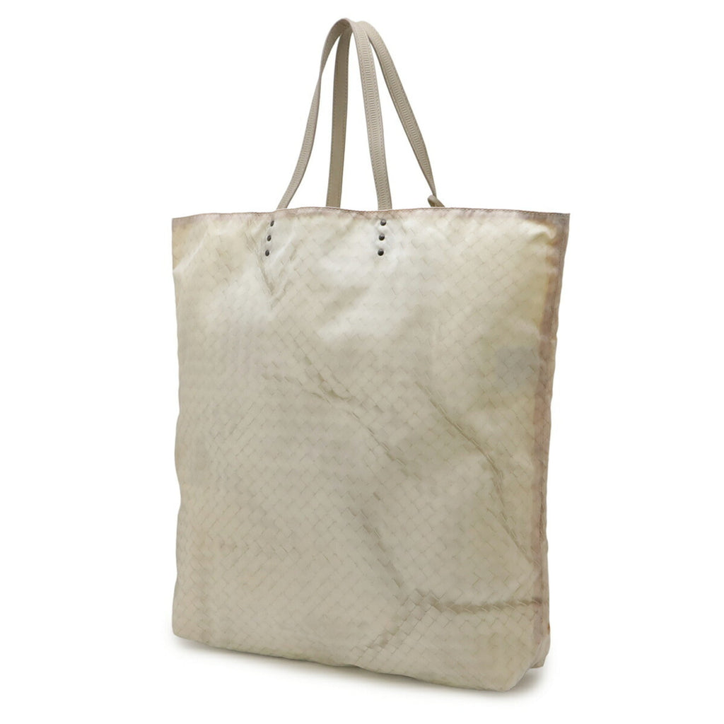 Bottega Veneta Intrecciolusion Beige Cream Sand Nylon Leather Shoulder Bag Tote Bag (Pre-Owned)