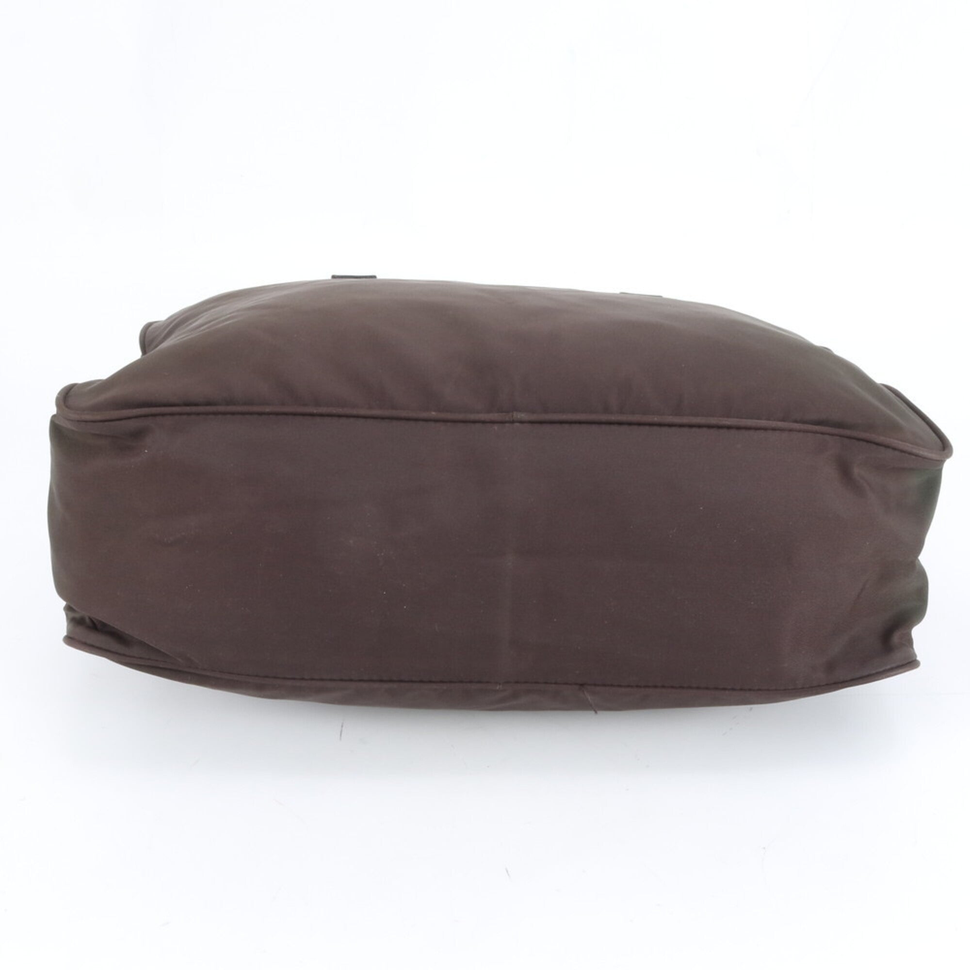 Prada Brown Nylon Leather Handbag Tote Bag (Pre-Owned)