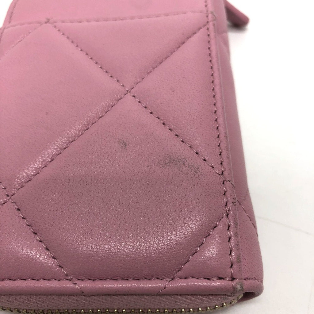 Chanel Pink Leather Coin Purse/Coin Case (Pre-Owned)