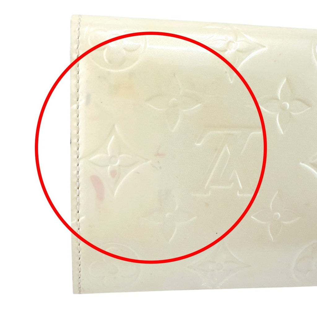 Louis Vuitton Cream White Monogram Vernis Long Wallet (Tri-Fold) (Pre-Owned)