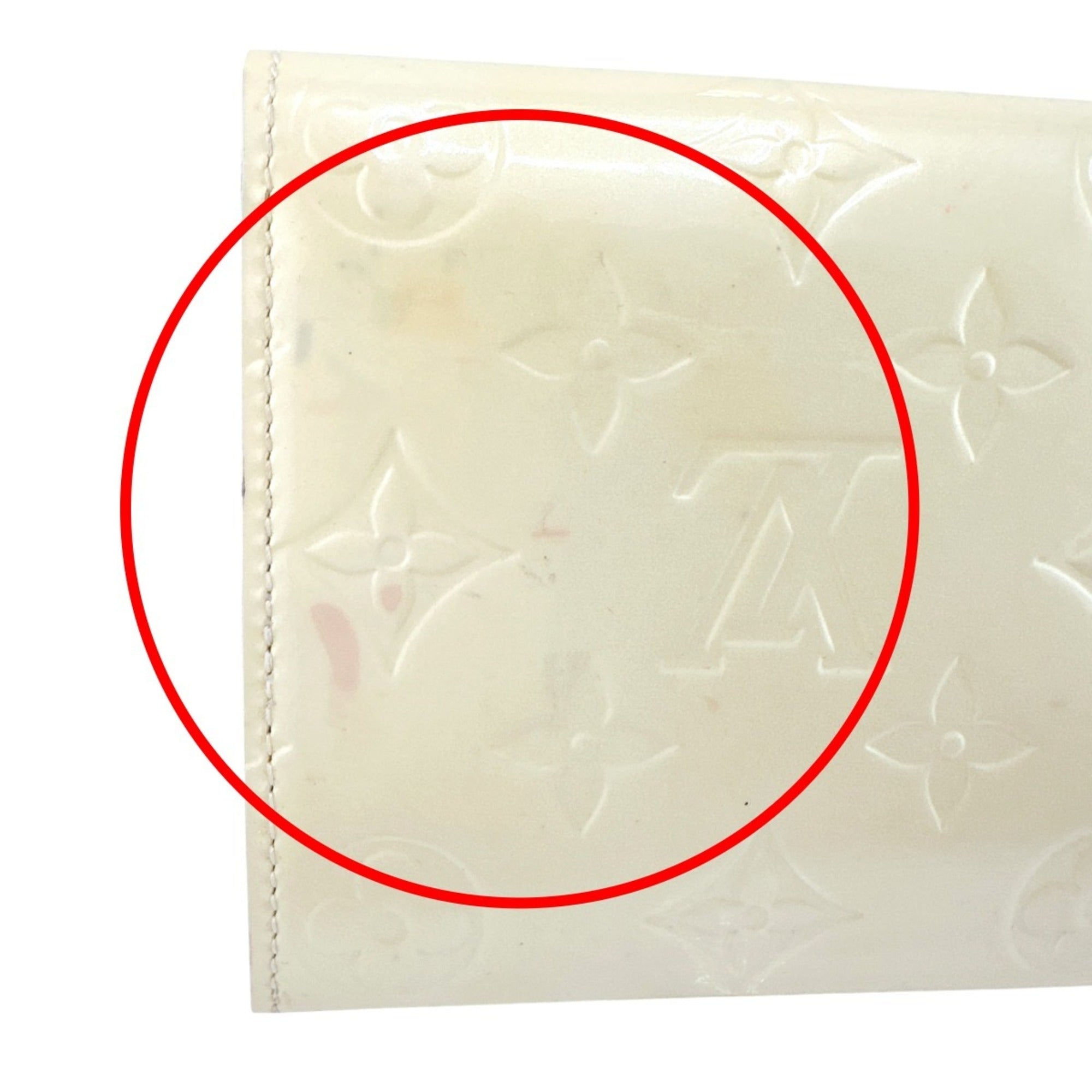 Louis Vuitton Cream White Monogram Vernis Long Wallet (Tri-Fold) (Pre-Owned)