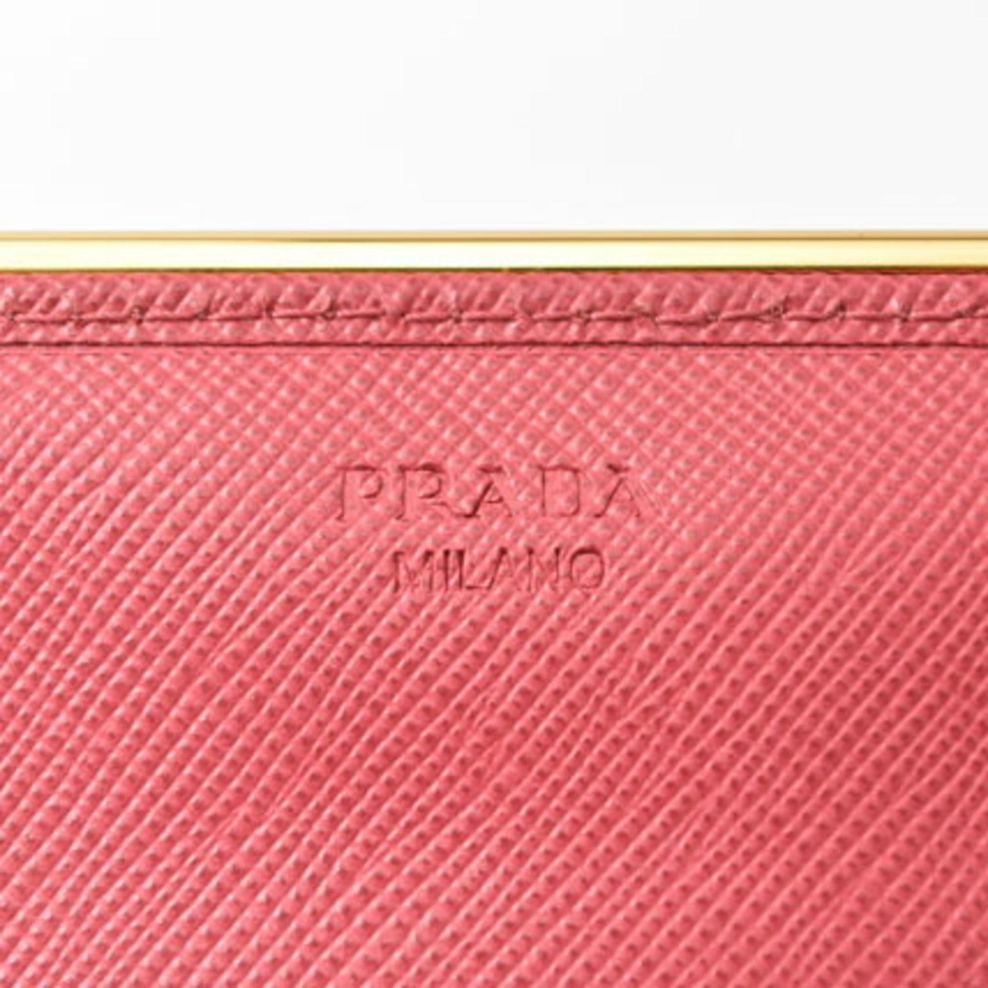 Prada Peonia Saffiano Metal Saffiano Metal Long Wallet (Bi-Fold) (Pre-Owned)