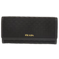 Prada Black Nylon Leather Long Wallet (Bi-Fold) (Pre-Owned)