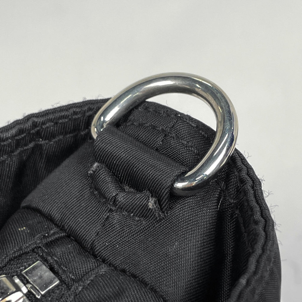 Prada Black Nylon Leather Handbag Shoulder Bag (Pre-Owned)