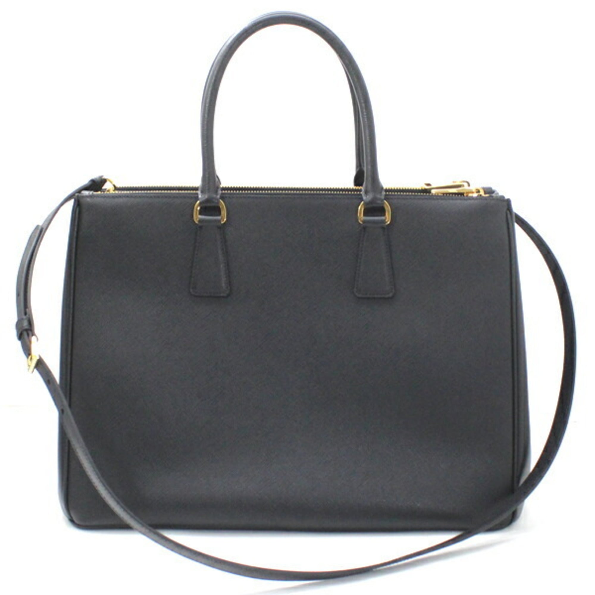 Prada Black Nero Saffiano Lux Handbag Shoulder Bag Tote Bag (Pre-Owned)