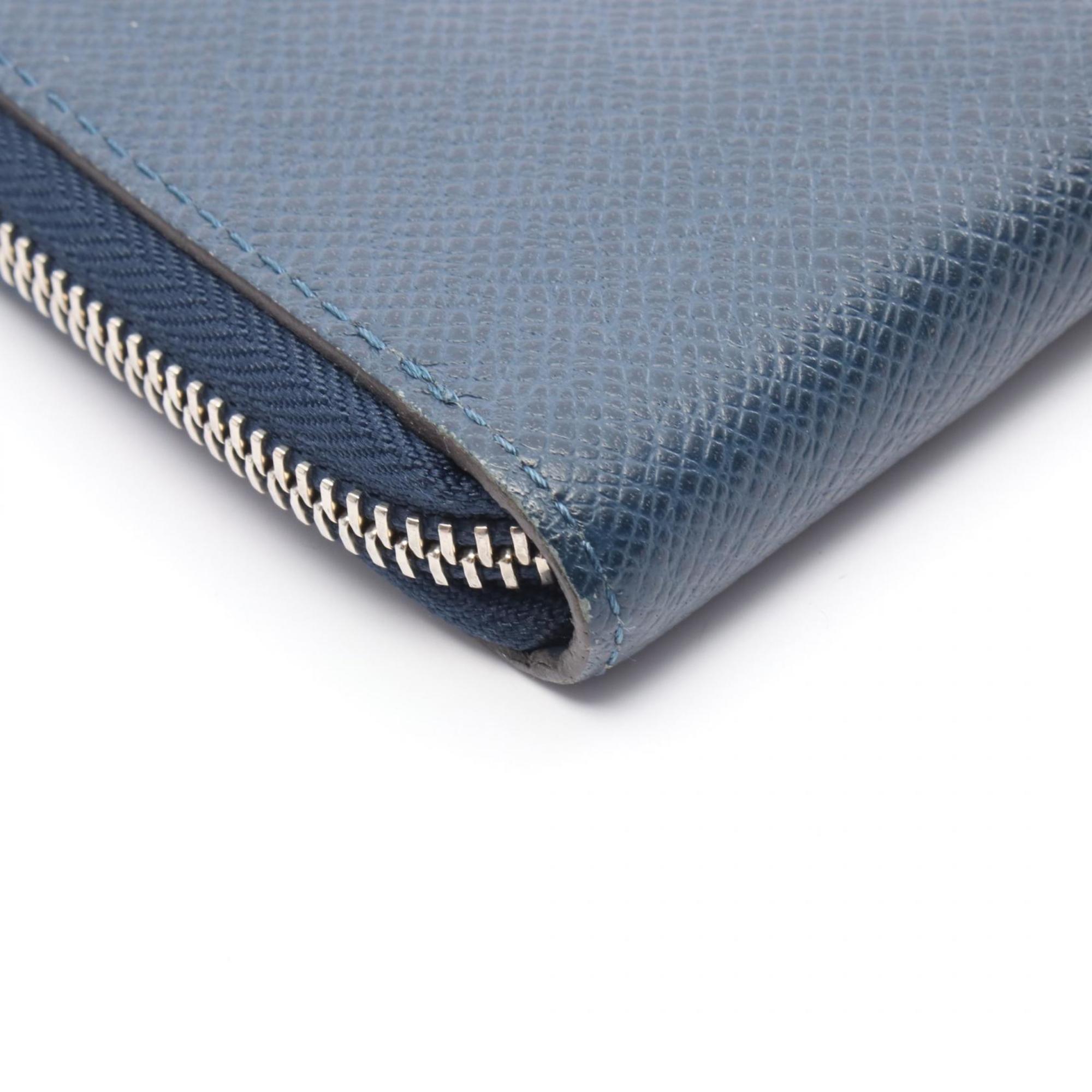 Louis Vuitton Navy Leather Long Wallet (Bi-Fold) (Pre-Owned)