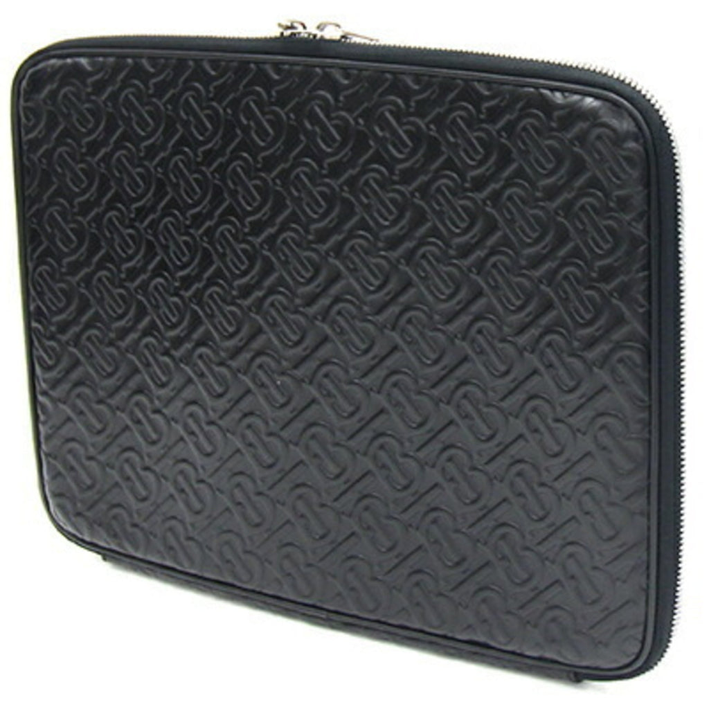 Burberry Black Leather Clutch Bag Document Case (Pre-Owned)