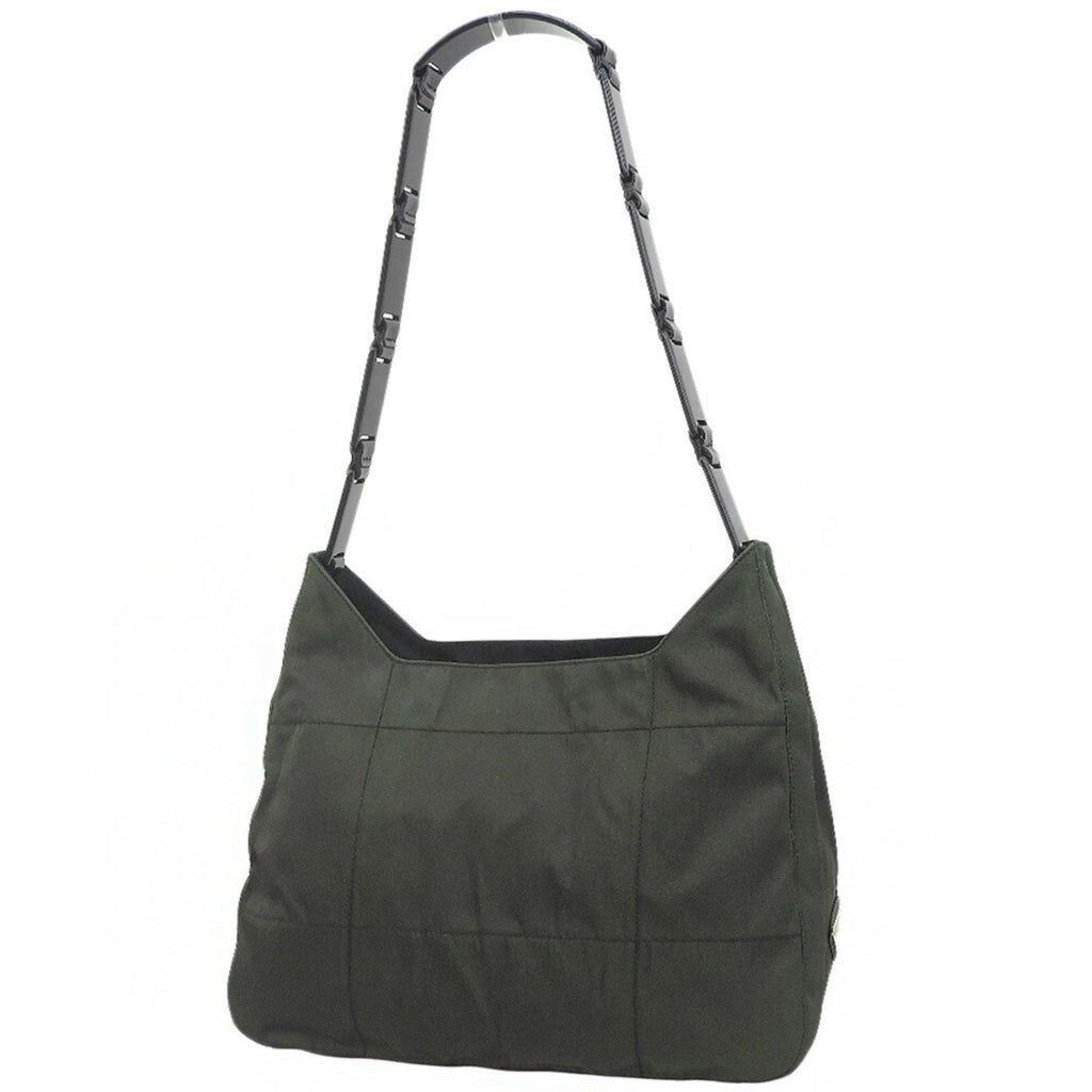 Prada Black Green Nylon Plastic Shoulder Bag (Pre-Owned)