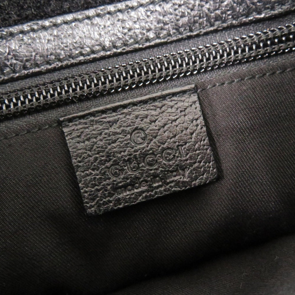 Gucci Black Gg Canvas Leather Shoulder Bag (Pre-Owned)