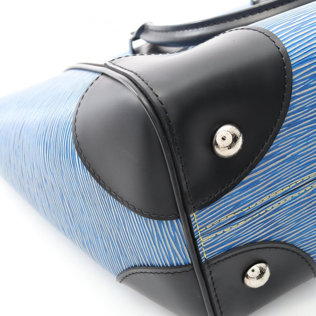 Louis Vuitton Black Blue Leather Tote Bag (Pre-Owned)