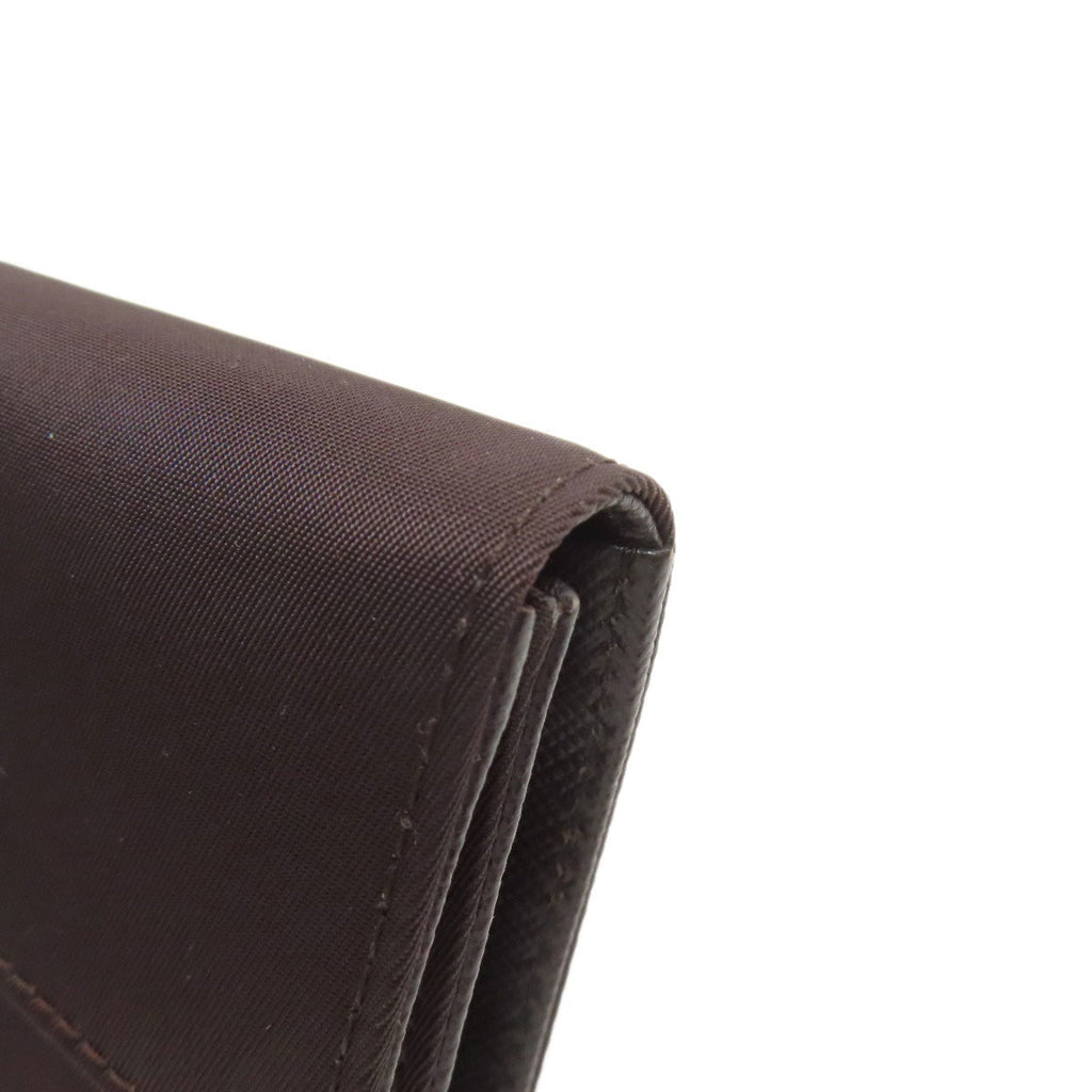 Prada Dark Brown Nylon Wallet (Bi-Fold) (Pre-Owned)
