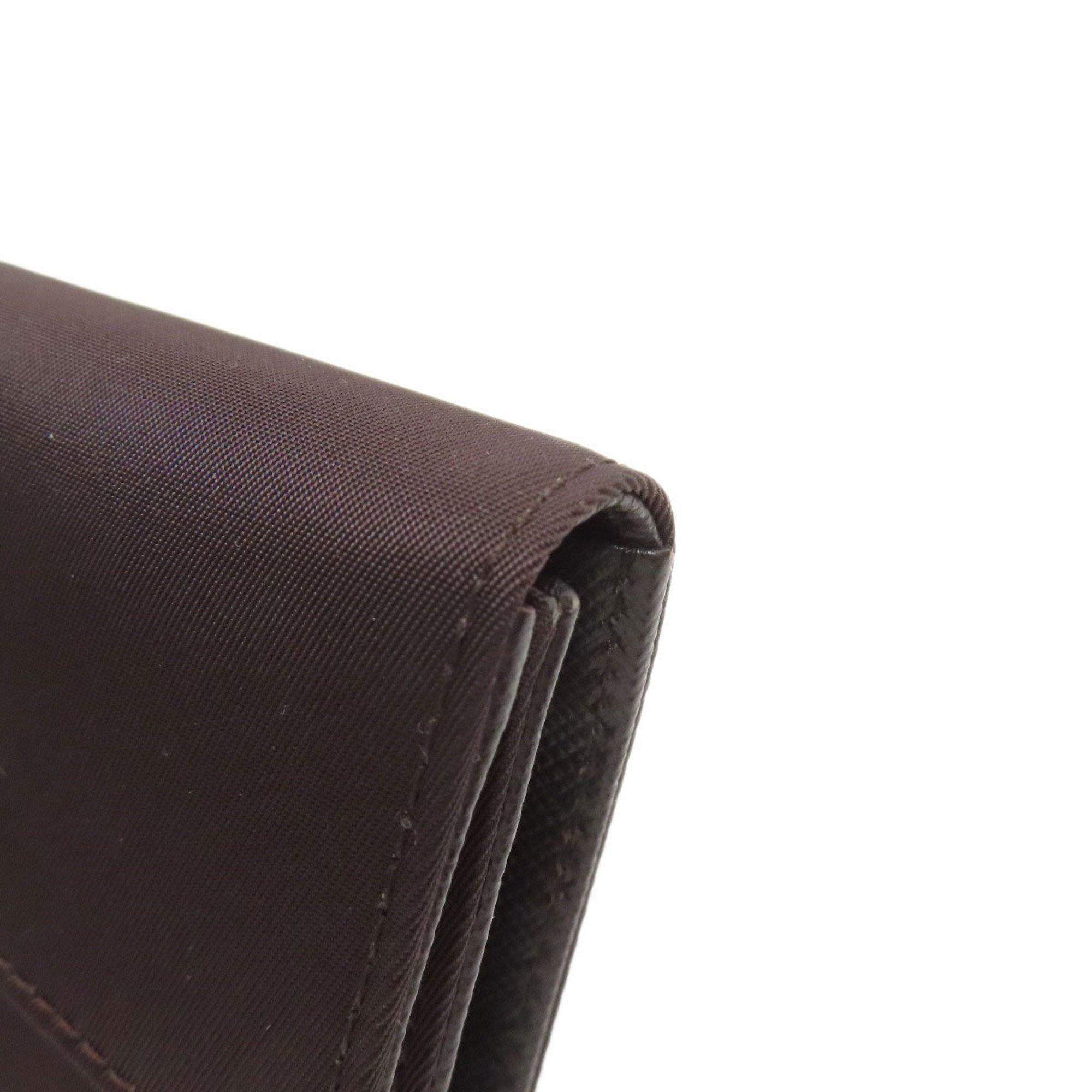 Prada Dark Brown Nylon Wallet (Bi-Fold) (Pre-Owned)
