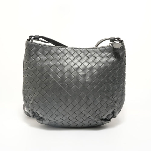 Bottega Veneta Intrecciato Gray Intrecciato Shoulder Bag (Pre-Owned)