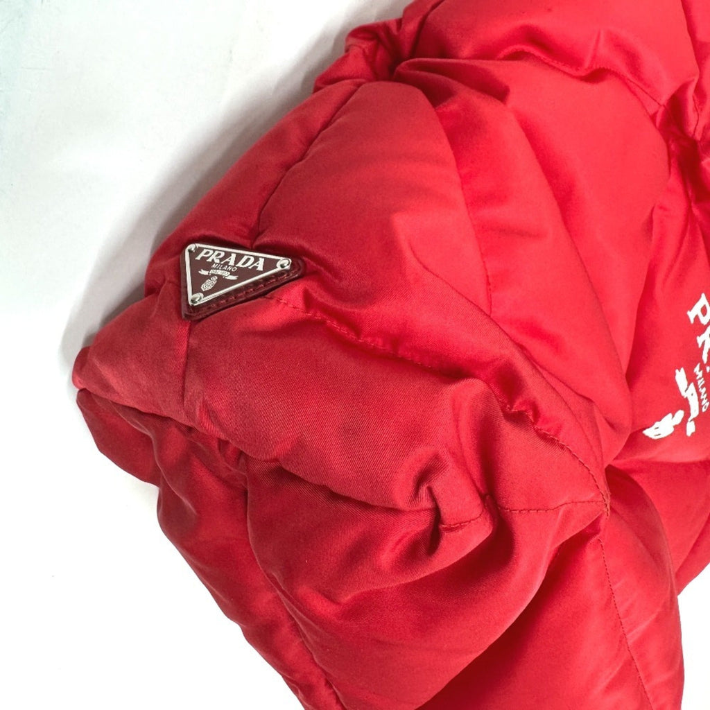 Prada Red Color Nylon Tote Bag (Pre-Owned)