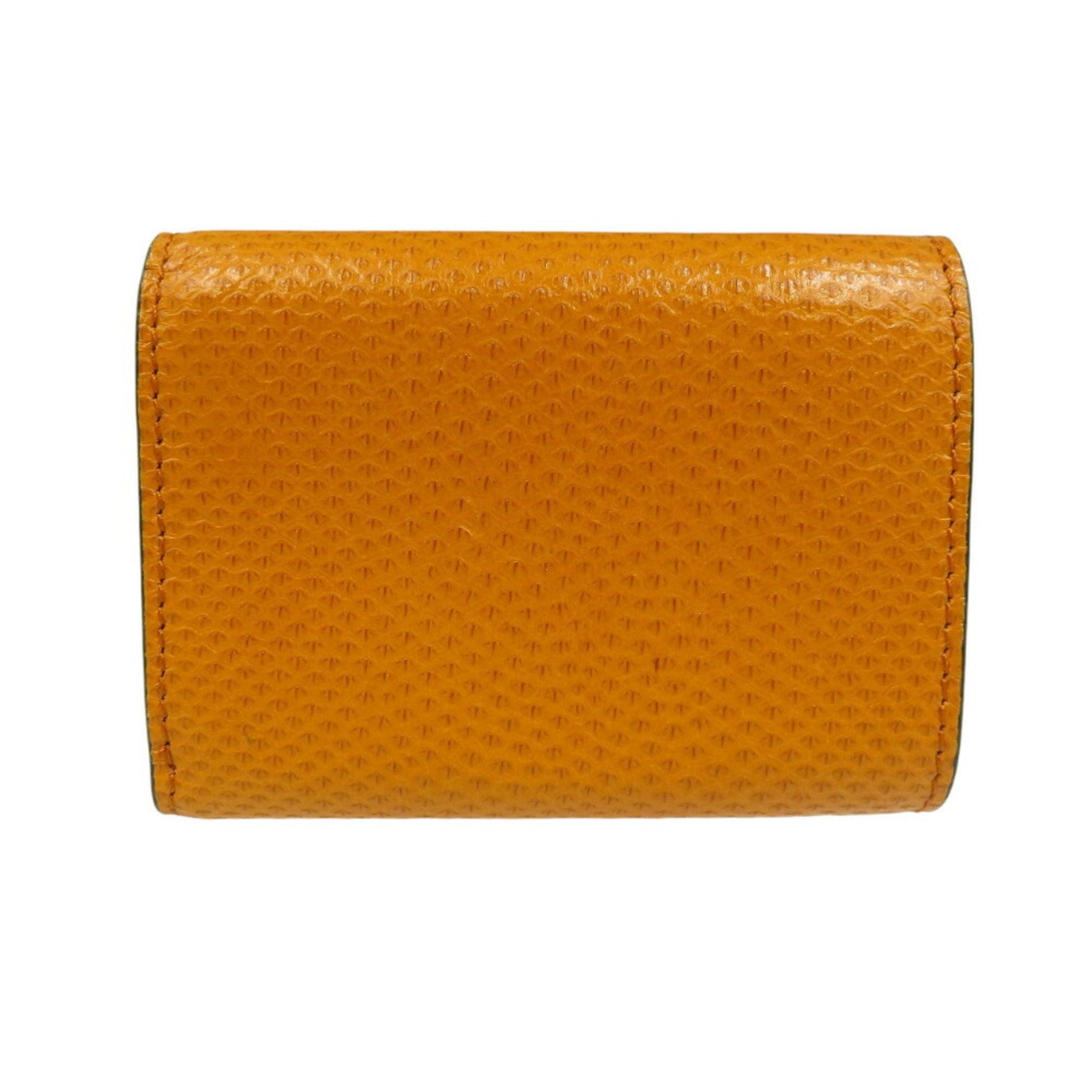 Fendi Yellow Leather Wallet (Tri-Fold) (Pre-Owned)