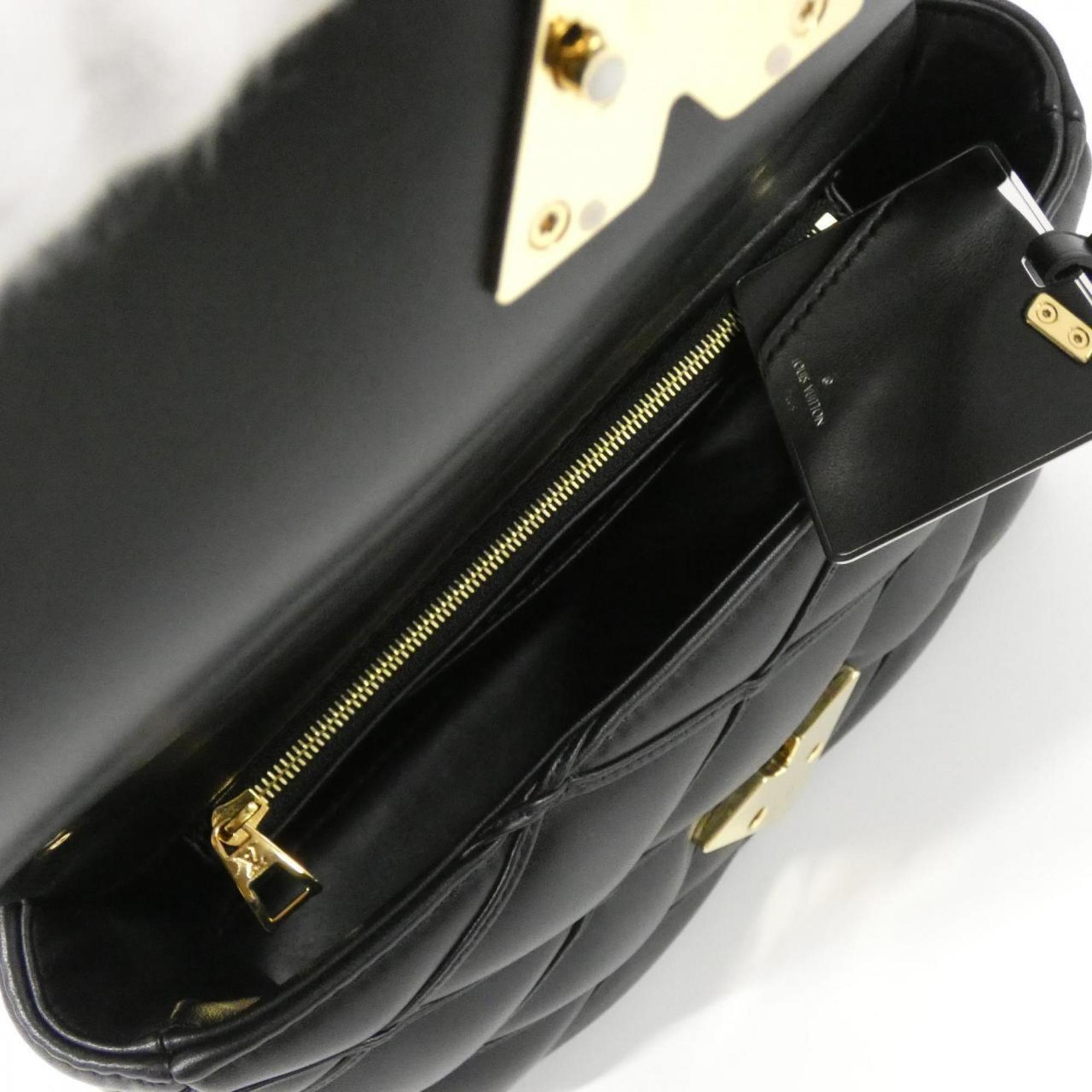 Louis Vuitton Black Leather Shoulder Bag (Pre-Owned)