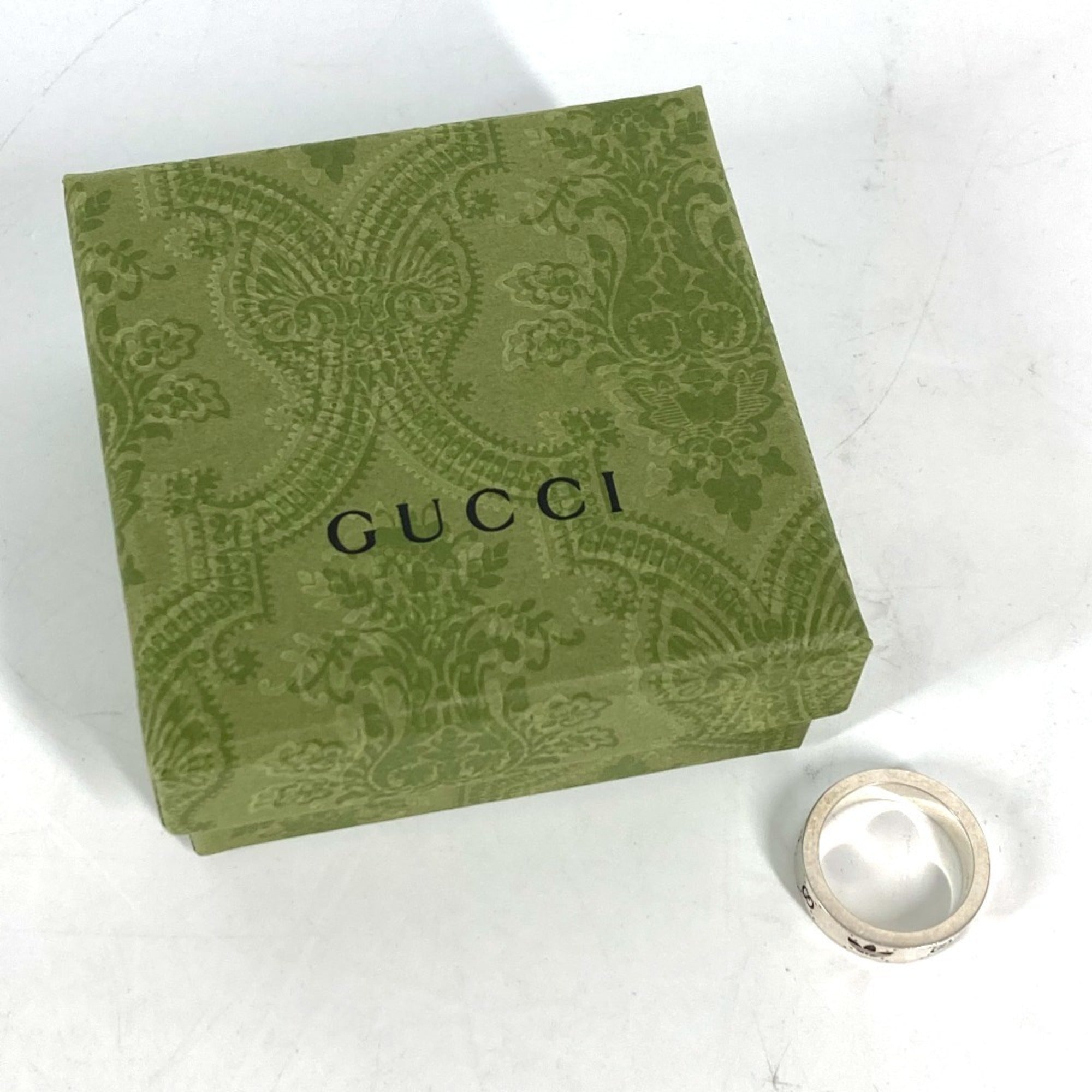 Gucci Silver Black Silver 925 Band Ring (Pre-Owned)
