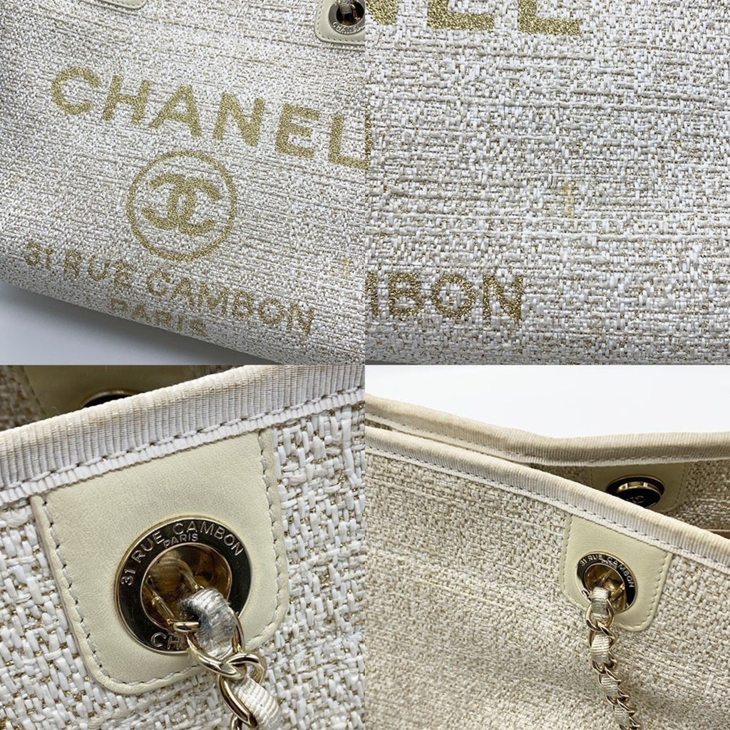 Chanel Beige Tweed Tote Bag (Pre-Owned)