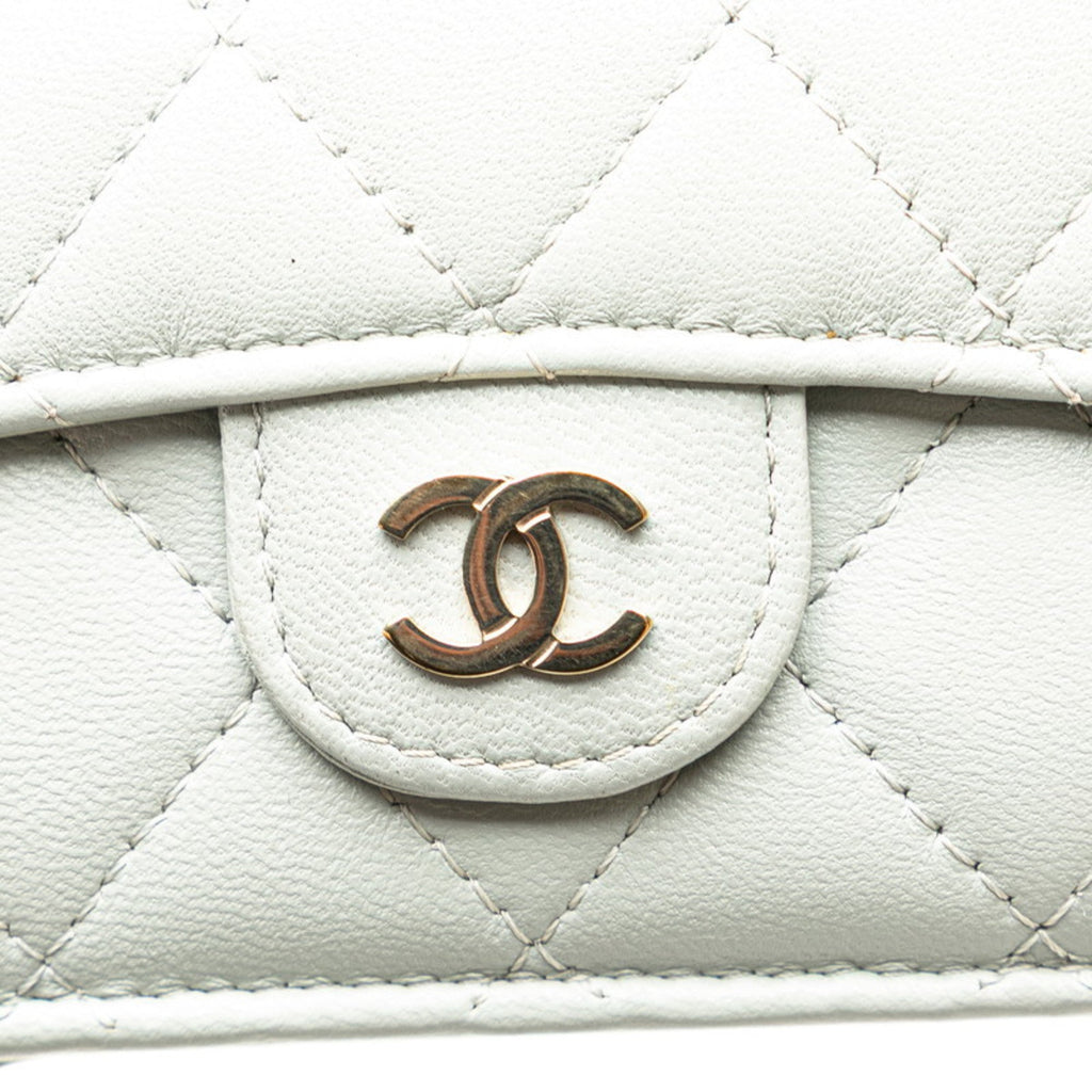 Chanel Gray Leather Wallet (Tri-Fold) (Pre-Owned)