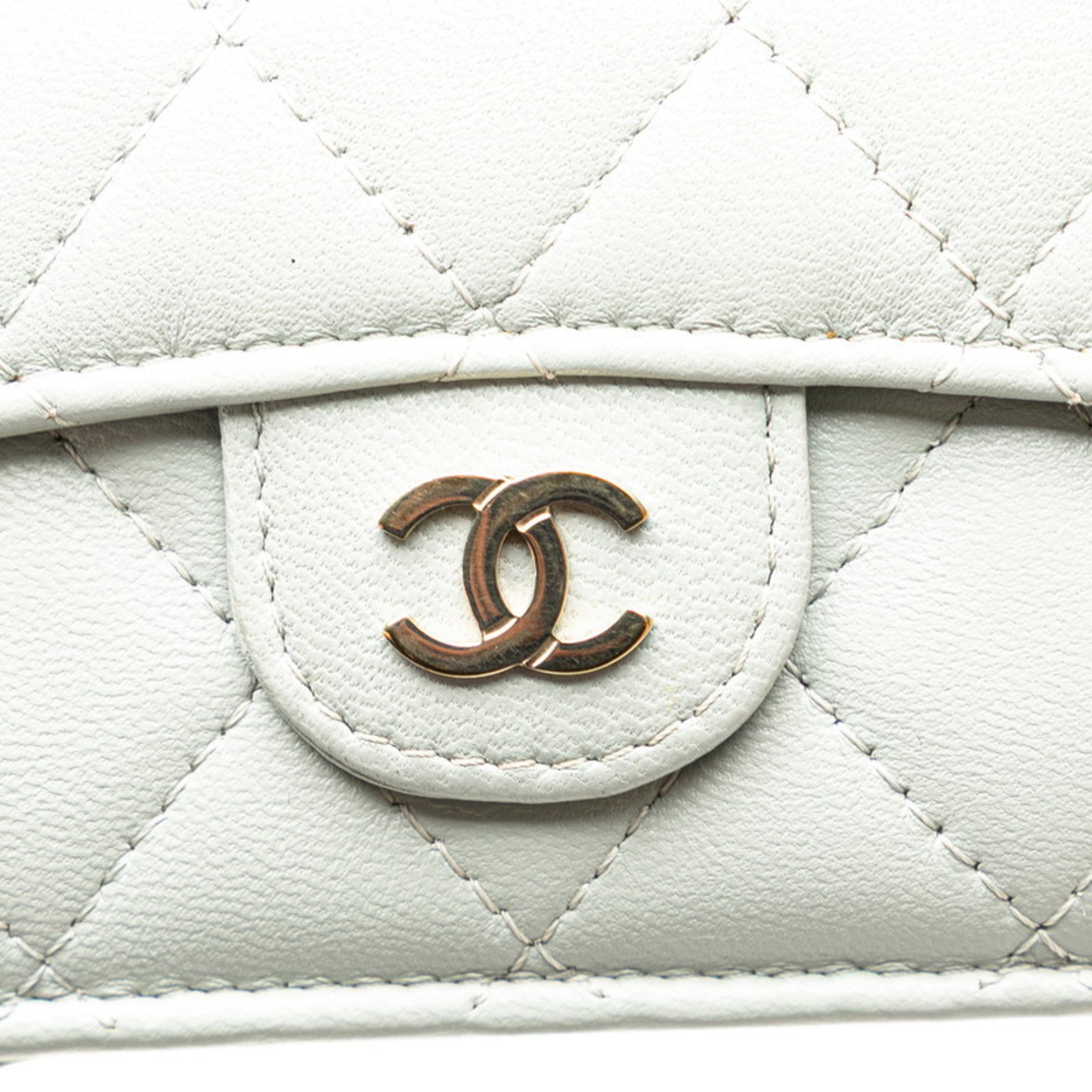 Chanel Gray Leather Wallet (Tri-Fold) (Pre-Owned)