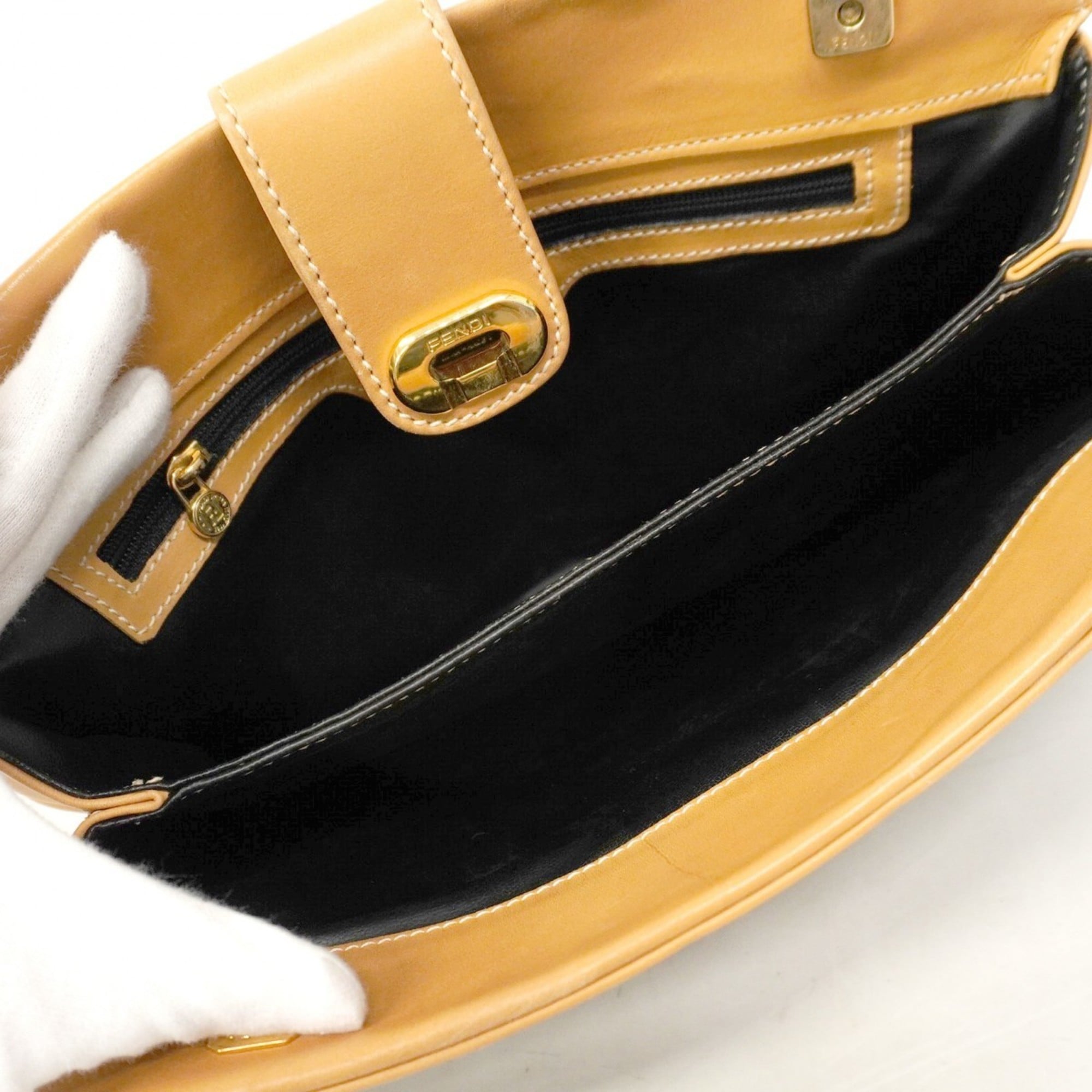 Fendi Beige Black Pvc Clutch Bag (Pre-Owned)