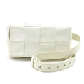 Bottega Veneta White Leather Fanny Pack (Pre-Owned)