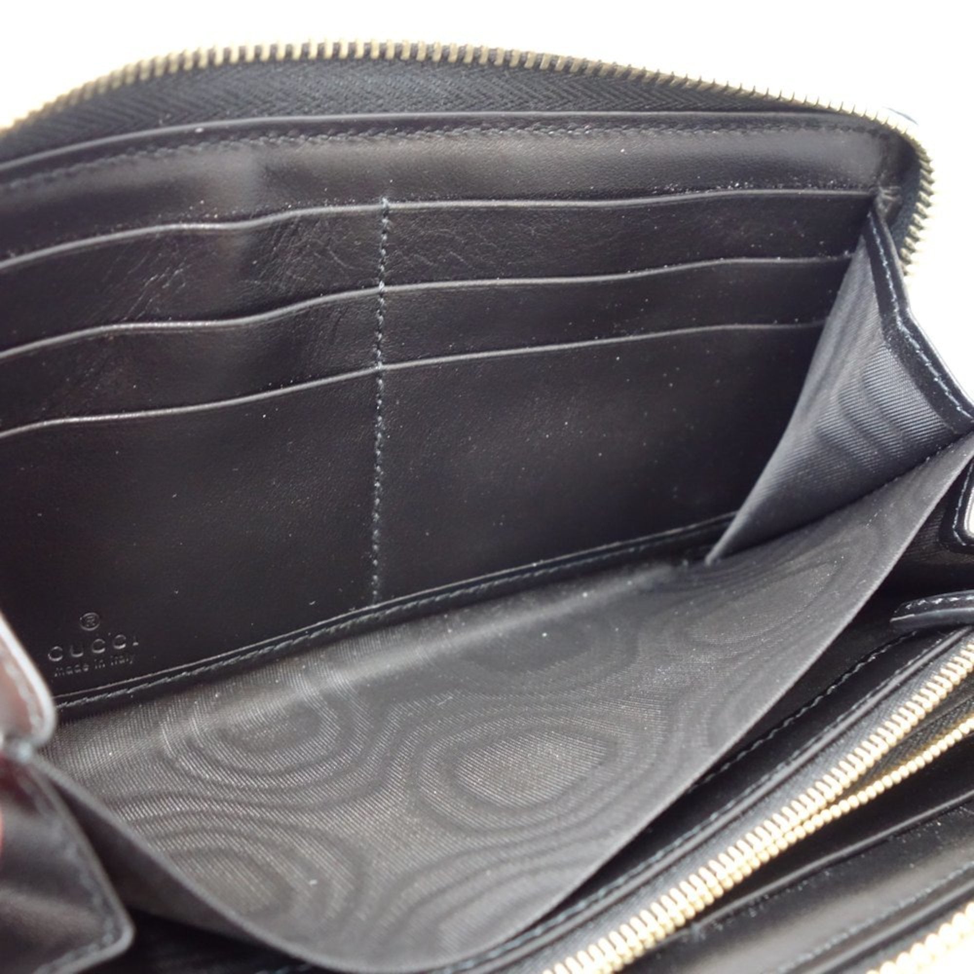 Gucci Black Leather Long Wallet (Bi-Fold) (Pre-Owned)