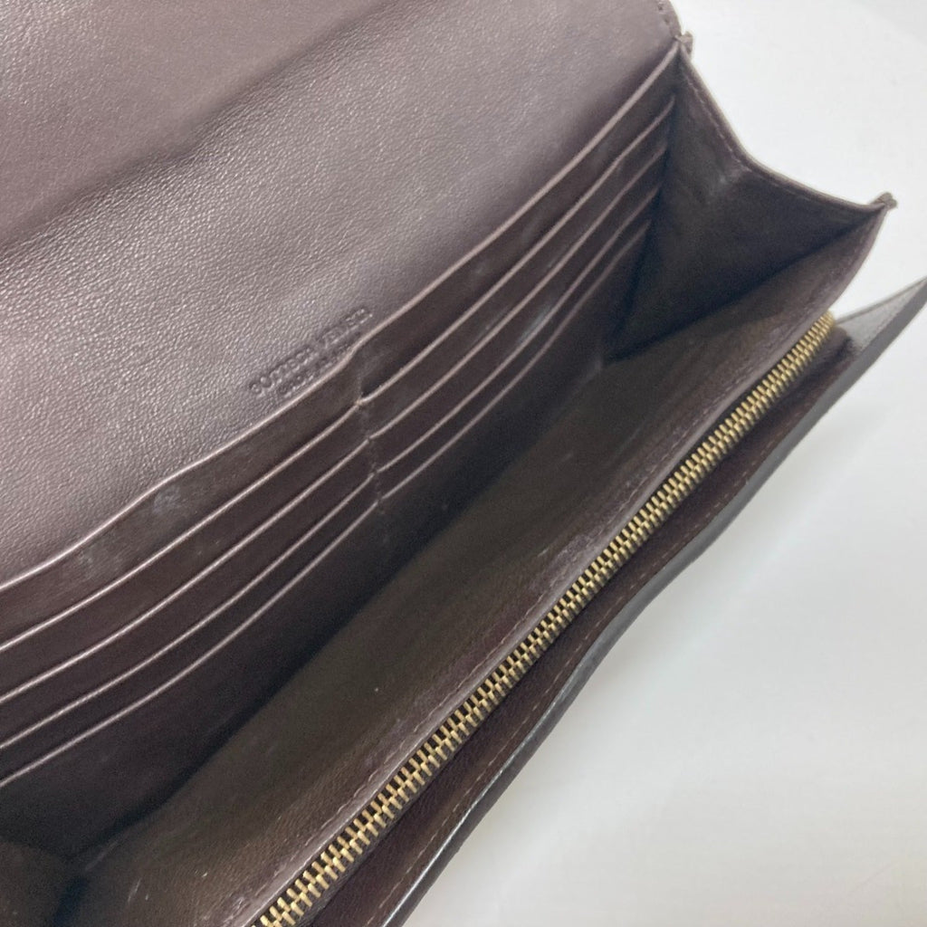 Bottega Veneta Brown Leather Long Wallet (Bi-Fold) (Pre-Owned)