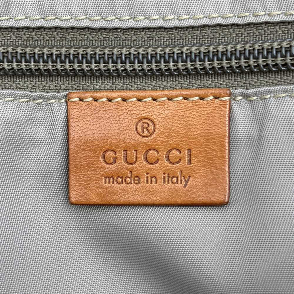 Gucci Sherry Line Beige Polyester Leather Tote Bag (Pre-Owned)
