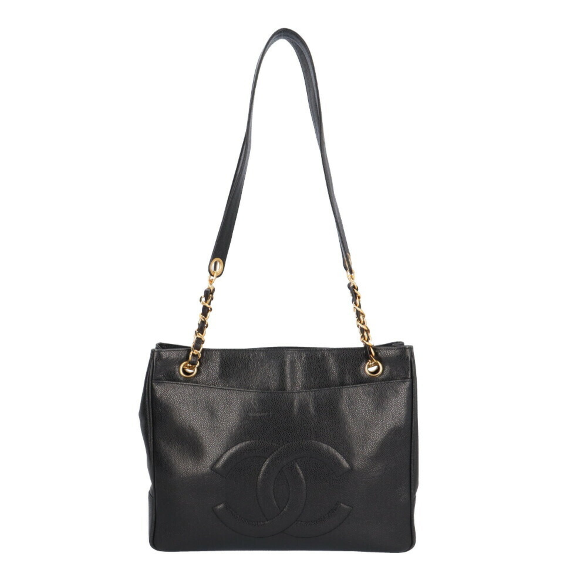 Chanel Black Grained Calfskin Tote Bag (Pre-Owned)
