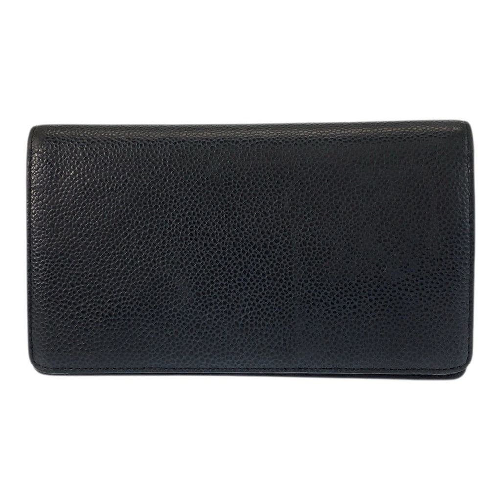 Chanel Black Leather Wallet (Bi-Fold) (Pre-Owned)
