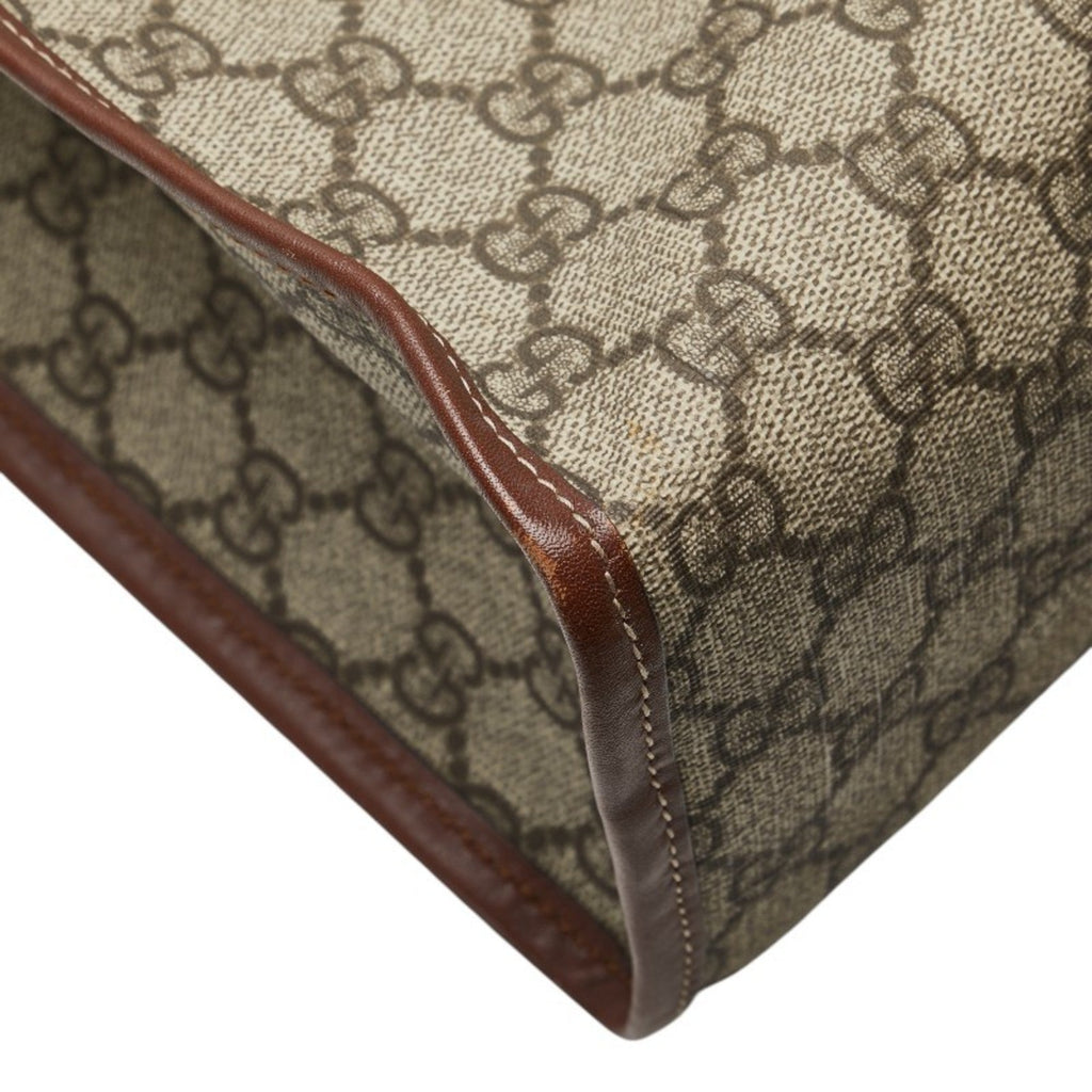 Gucci Sherry Line Beige Brown Pvc Leather Tote Bag (Pre-Owned)