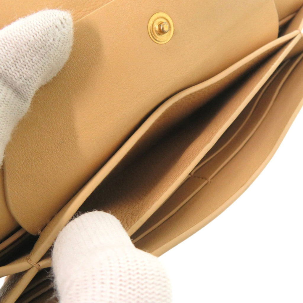 Bottega Veneta Beige Leather Wallet (Bi-Fold) (Pre-Owned)