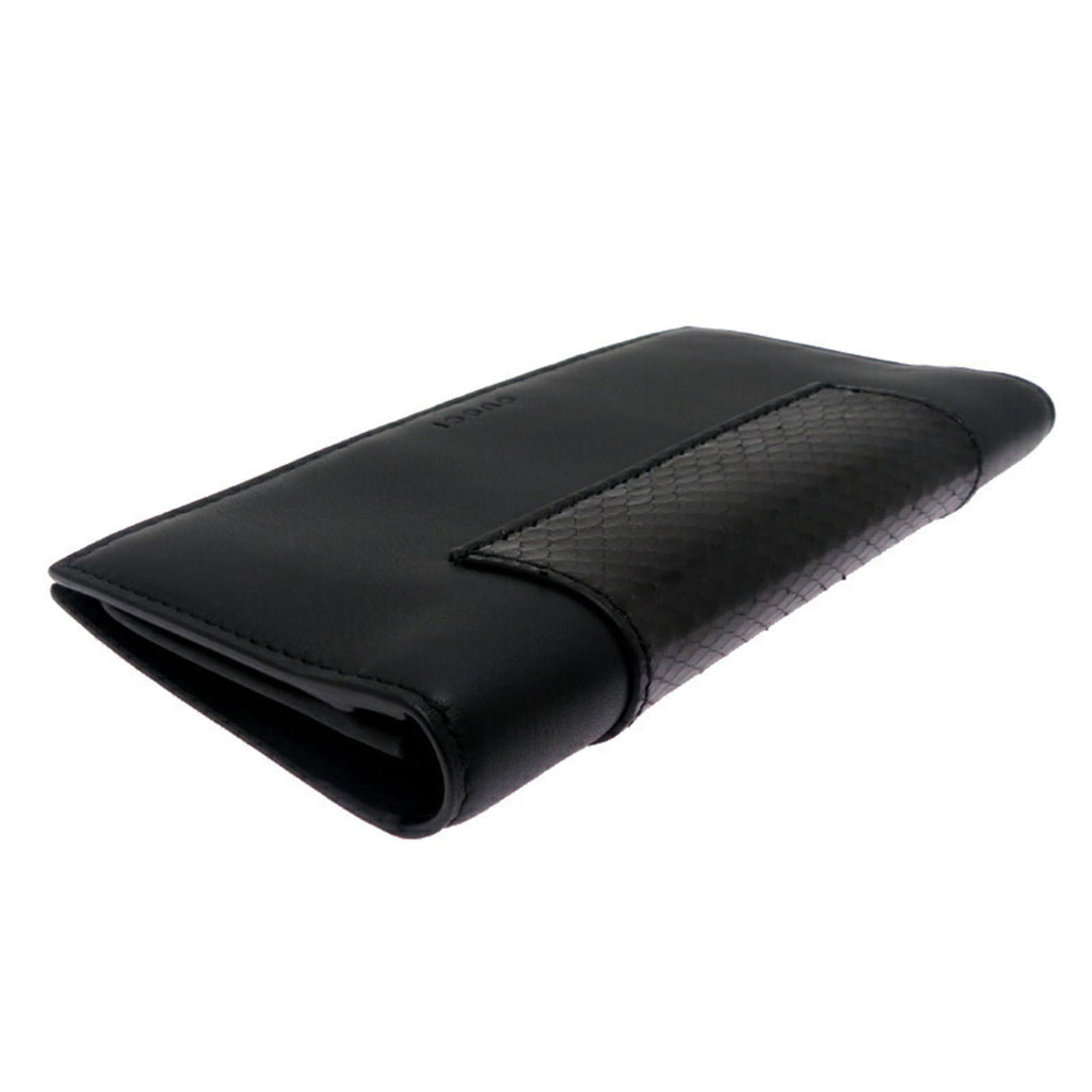 Gucci Black Leather Long Wallet (Bi-Fold) (Pre-Owned)