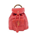 Gucci Red Color Leather Backpack (Pre-Owned)