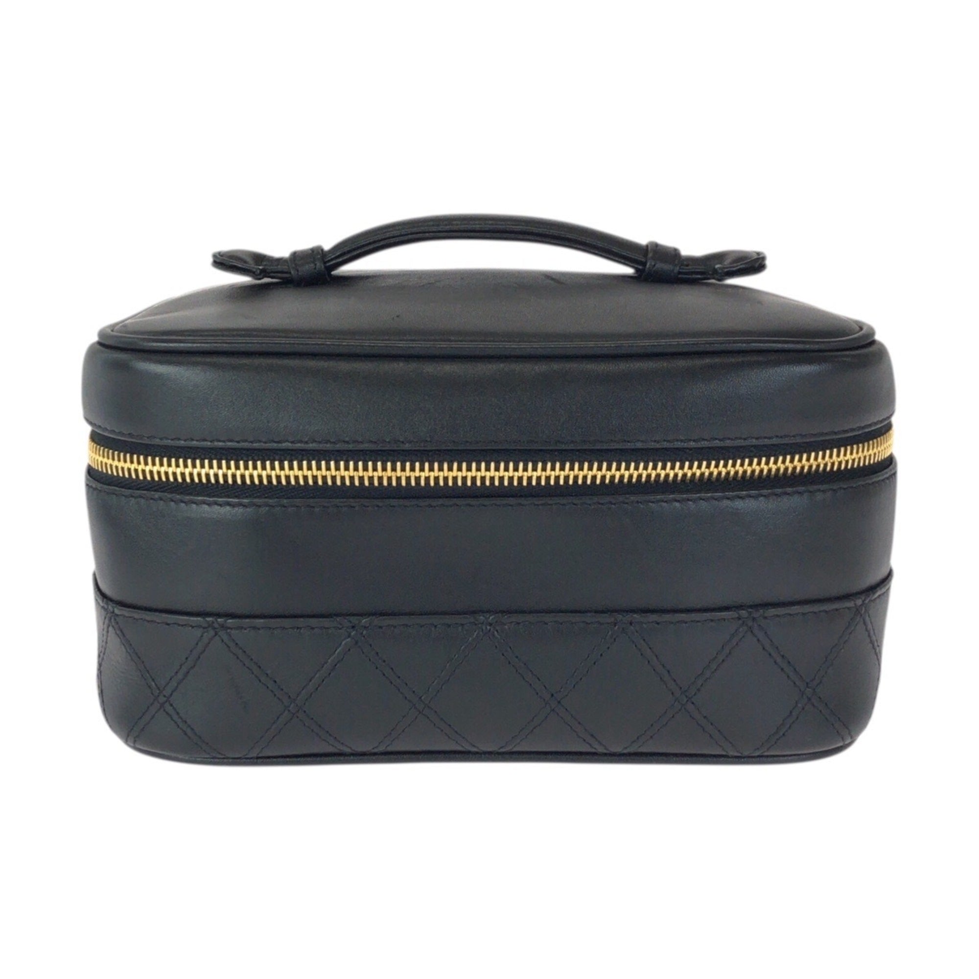 Chanel Black Leather Pouch Vanity Bag (Pre-Owned)