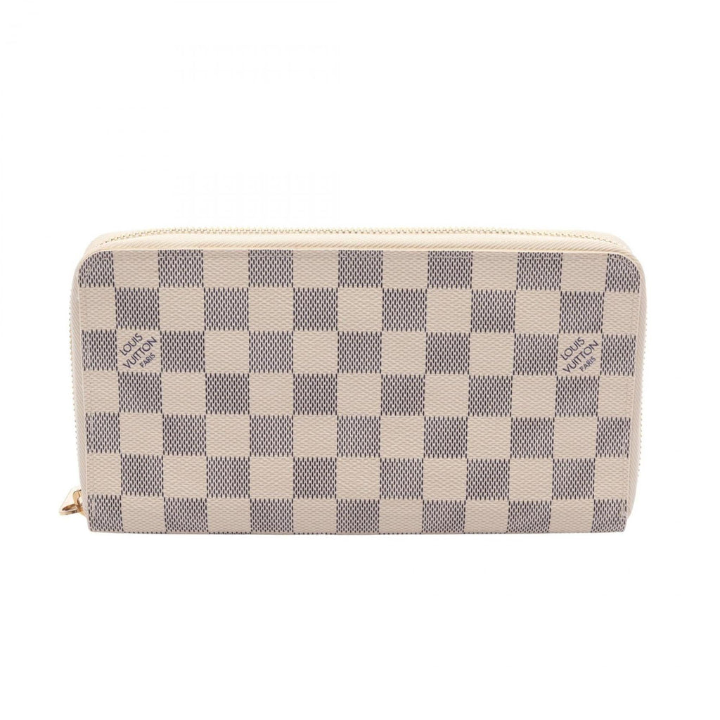 Louis Vuitton White Coated Canvas Damier Azur Pvc Leather Long Wallet (Bi-Fold) (Pre-Owned)