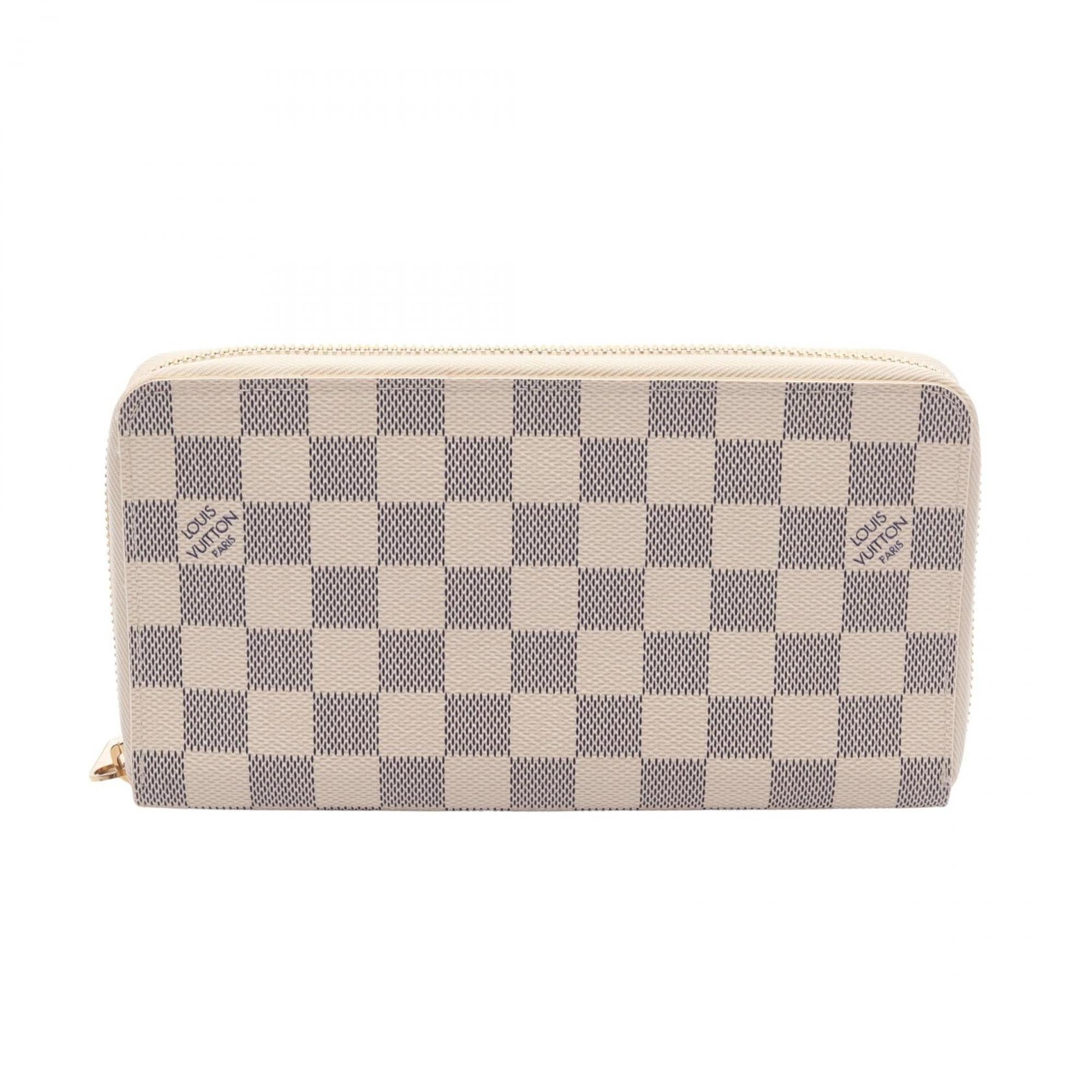 Louis Vuitton White Coated Canvas Damier Azur Pvc Leather Long Wallet (Bi-Fold) (Pre-Owned)