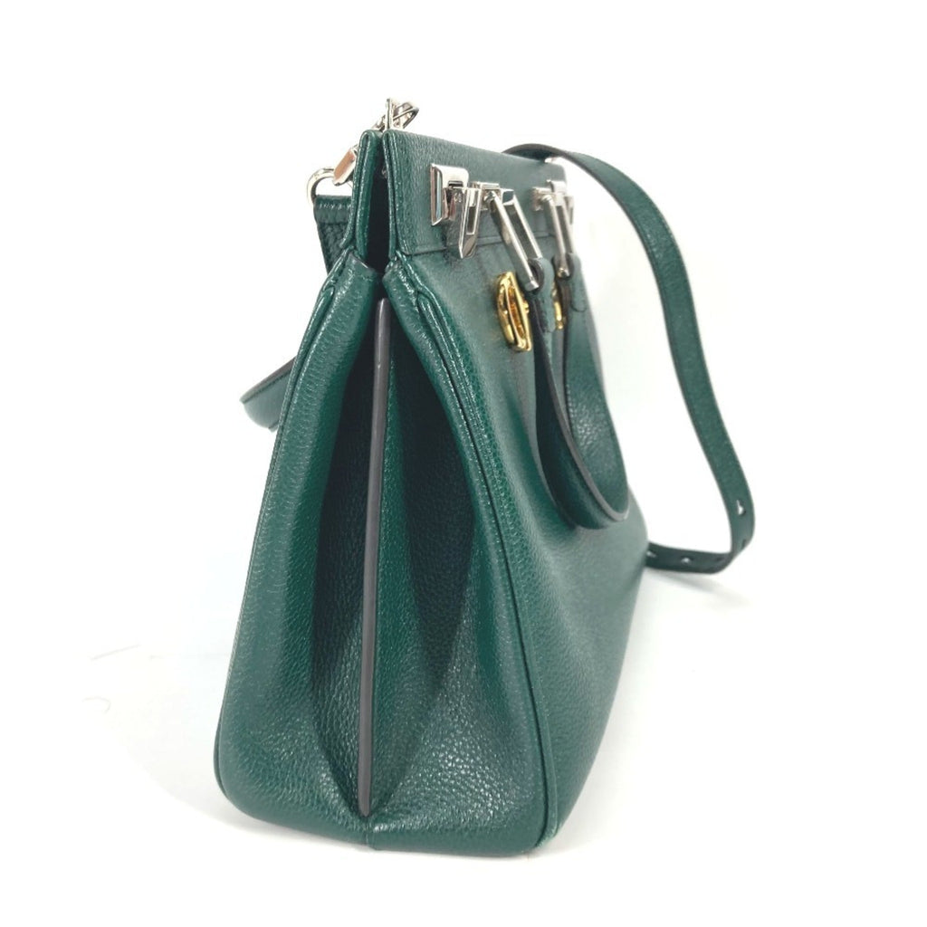 Gucci Green Leather Handbag Shoulder Bag (Pre-Owned)