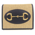 Gucci Beige Navy Canvas Leather Wallet (Bi-Fold) (Pre-Owned)