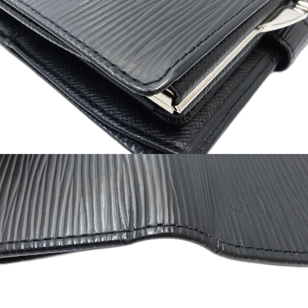 Louis Vuitton Noir Leather Wallet (Bi-Fold) (Pre-Owned)