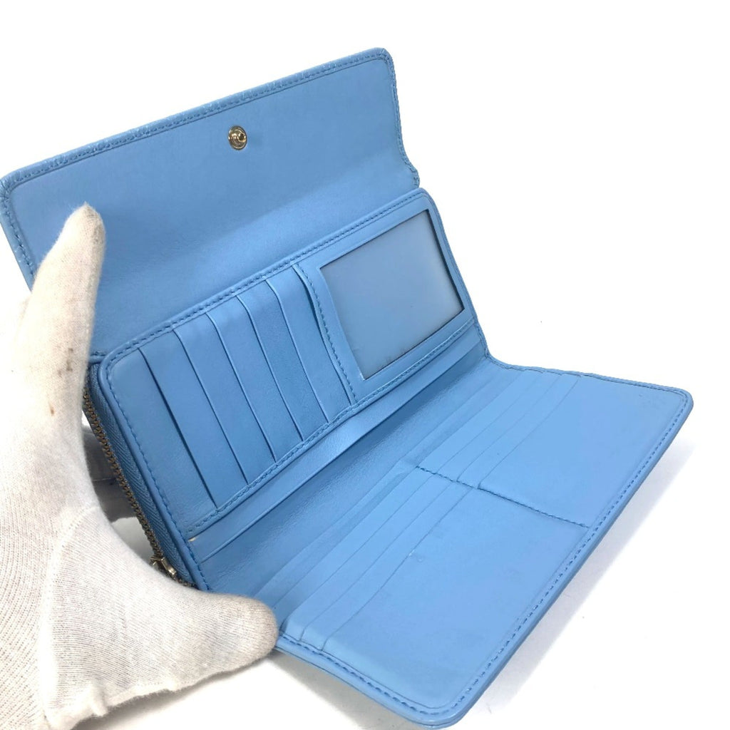 Gucci Blue Leather Long Wallet (Bi-Fold) (Pre-Owned)