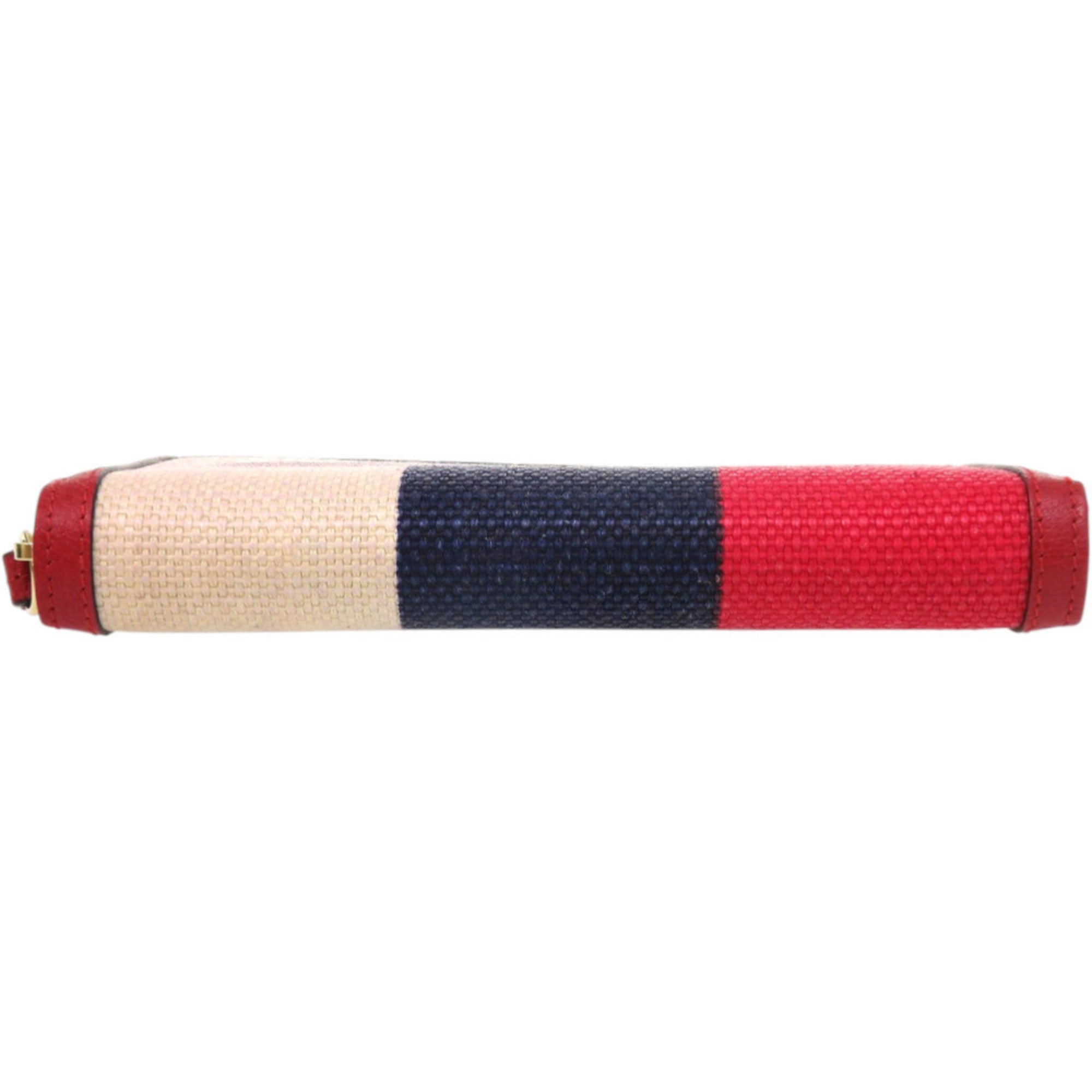 Gucci Black Blue Red Color White Canvas Coin Purse/Coin Case (Pre-Owned)