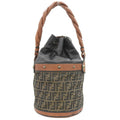 Fendi Zucca Brown Zucca Leather Shoulder Bag (Pre-Owned)