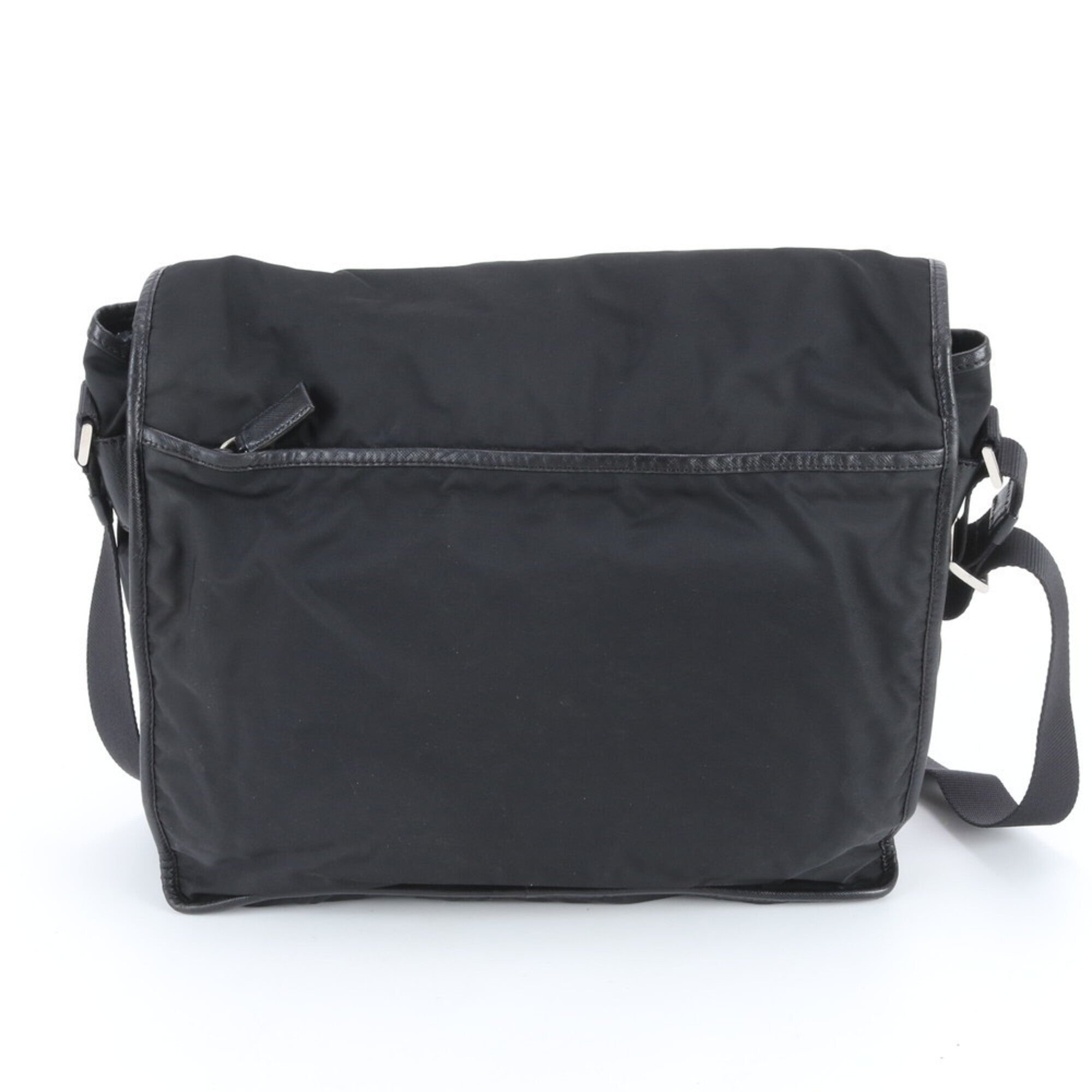 Prada Black Nylon Leather Shoulder Bag (Pre-Owned)