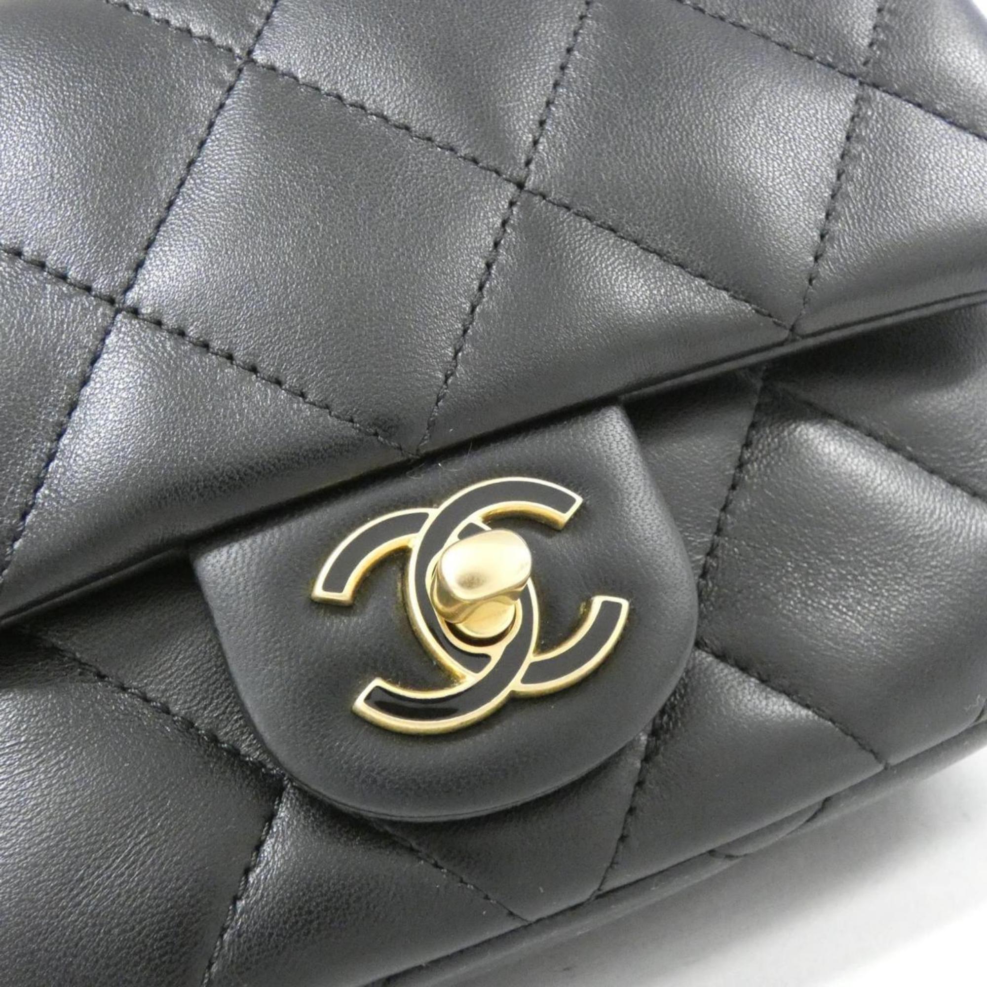 Chanel Black Leather Handbag (Pre-Owned)