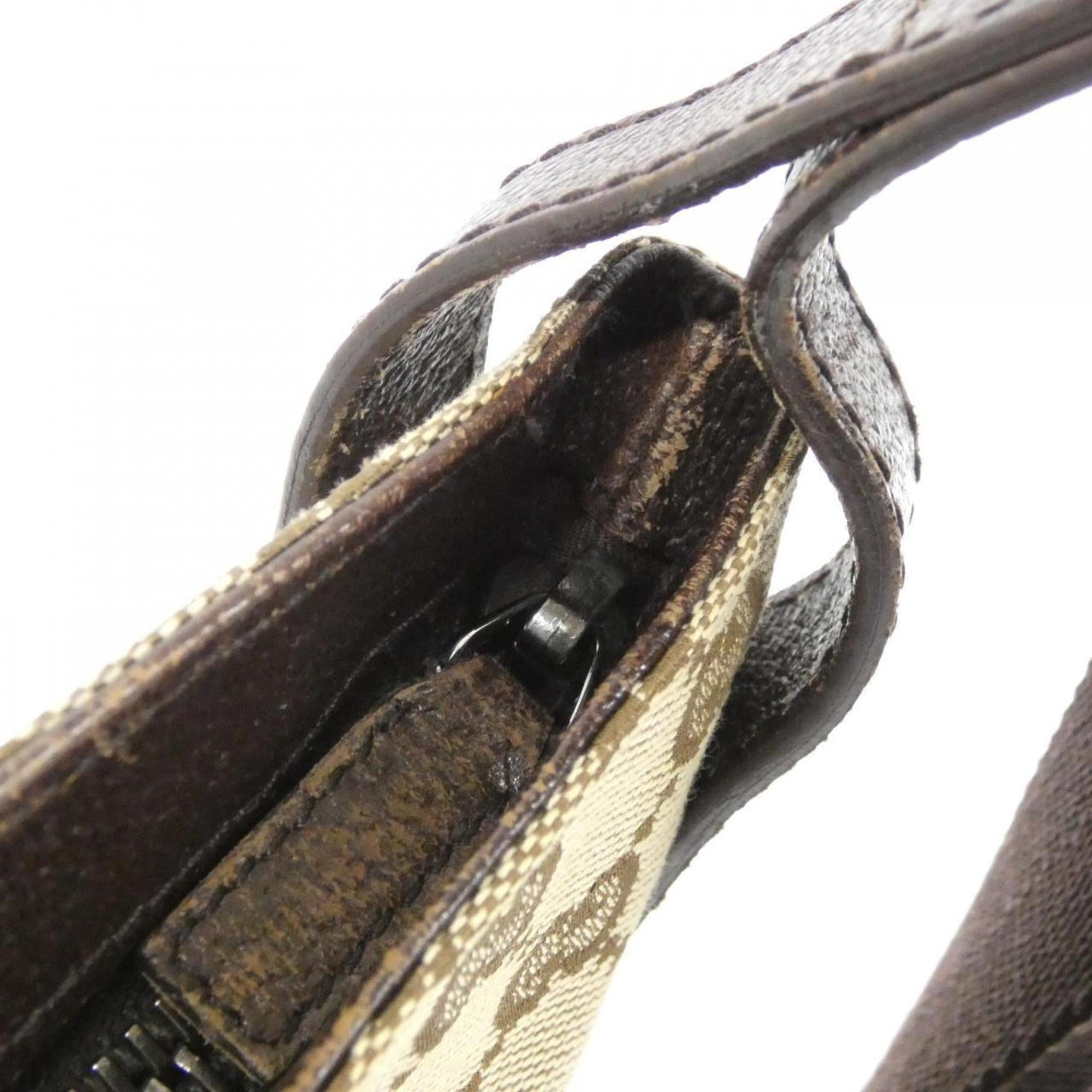 Gucci Beige Brown Gg Canvas Shoulder Bag (Pre-Owned)
