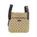 Gucci Beige Brown Gg Canvas Shoulder Bag (Pre-Owned)