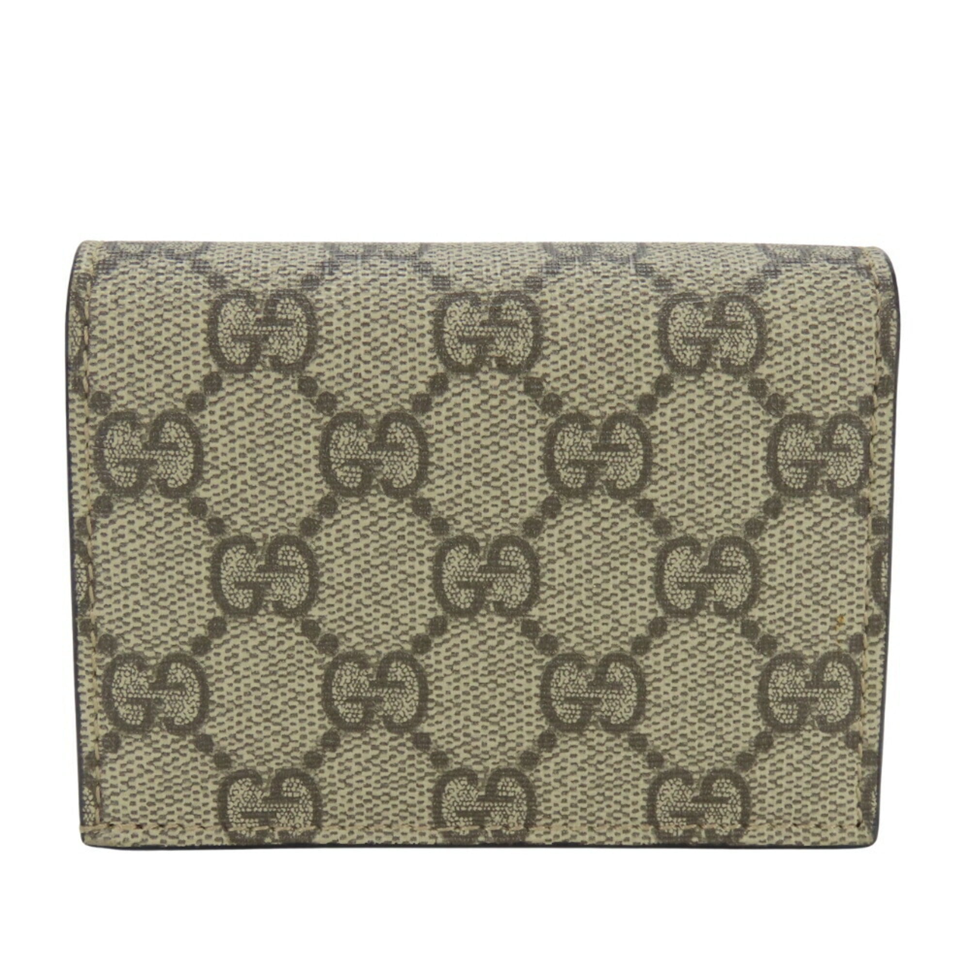 Gucci Beige Pink Red Color Gg Supreme Wallet (Bi-Fold) (Pre-Owned)