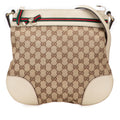Gucci Gg Canvas Beige Gg Canvas Leather Shoulder Bag (Pre-Owned)